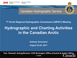 Hydrographic and Charting Activities in the Canadian Arctic