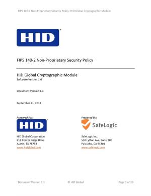 Security Policy: HID Global Cryptographic Module