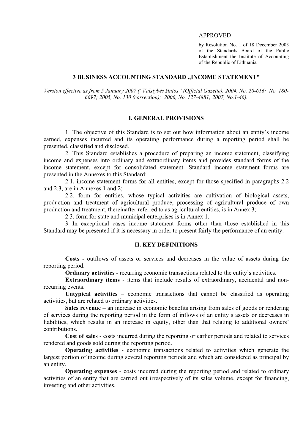 Approved 3 Business Accounting Standard