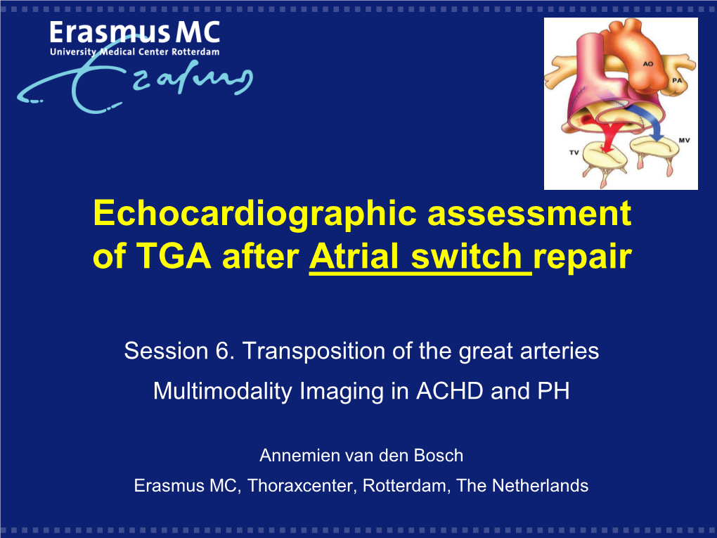 Echocardiographic Assessment of TGA After Atrial Switch Repair