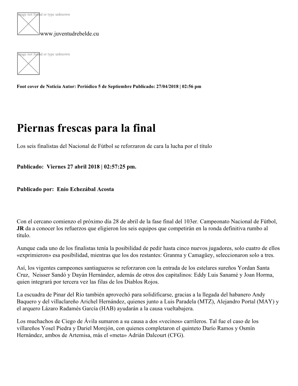 Piernas Frescas Para La Final