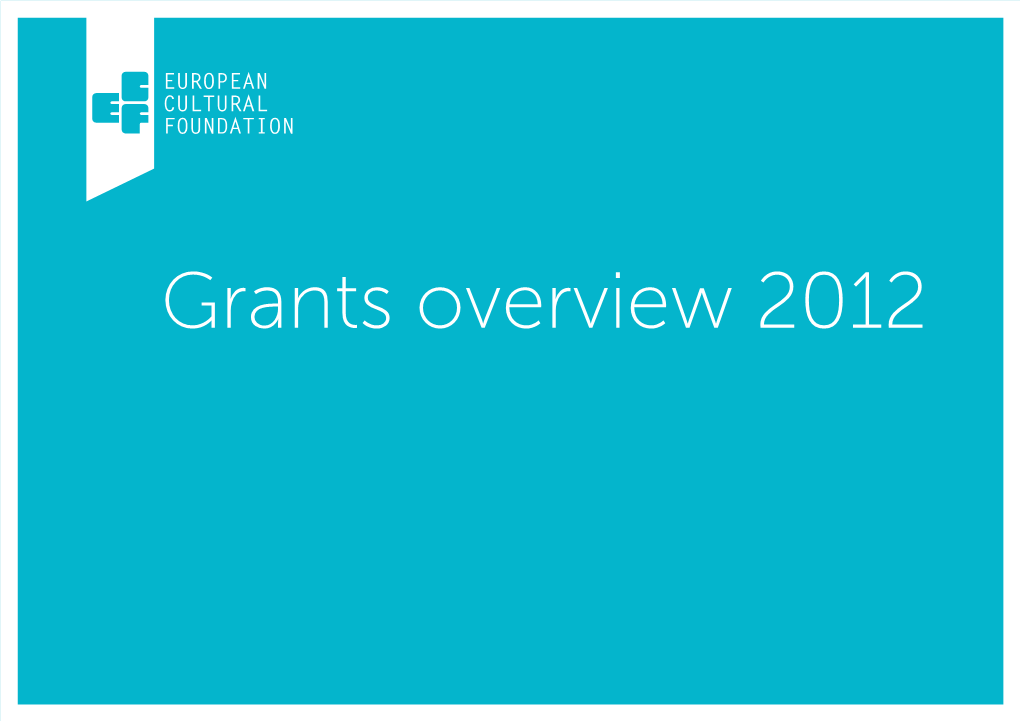 Grants Overview 2012