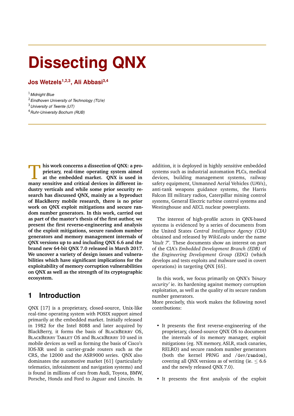 Dissecting QNX