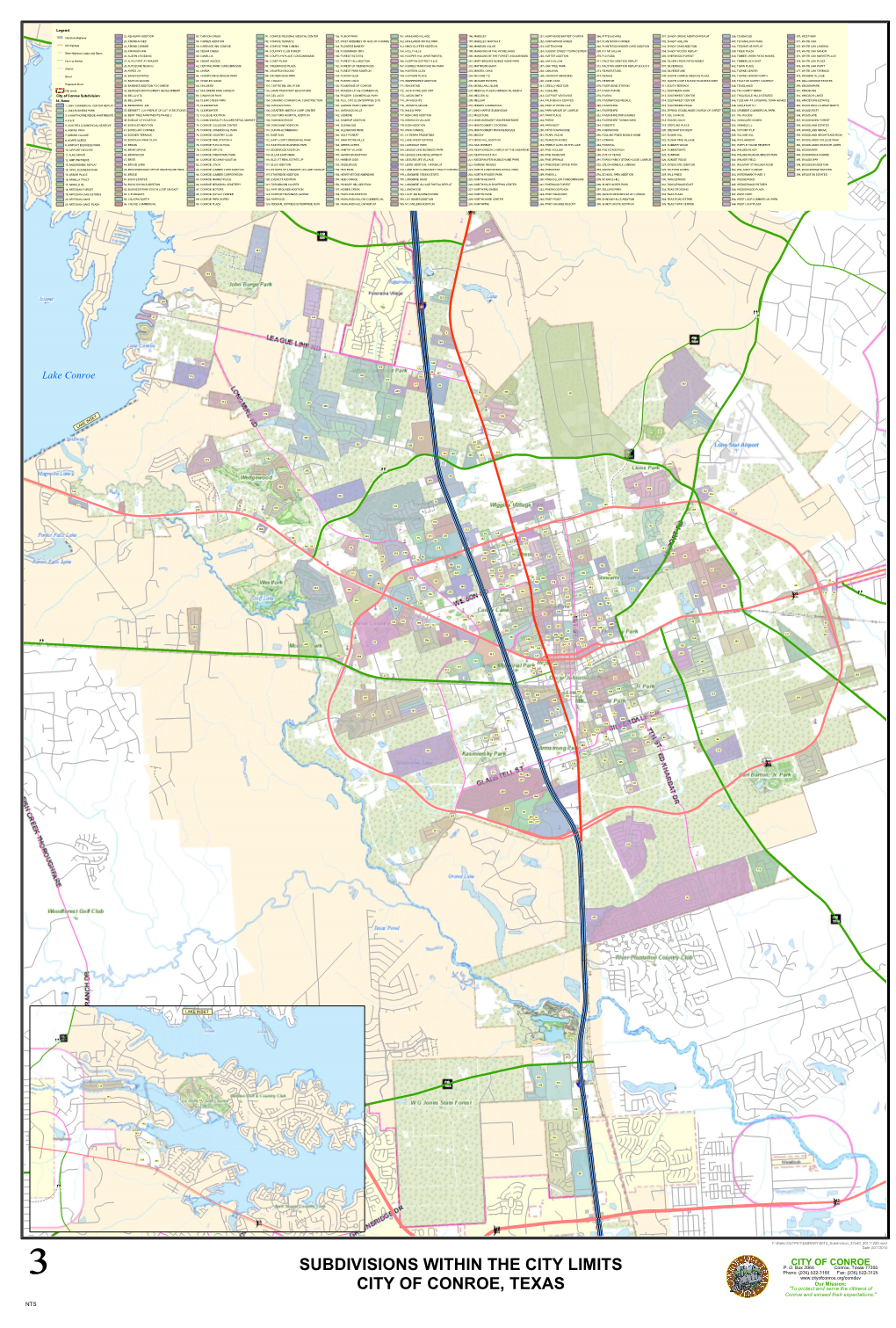 Subdivisions Within the City Limits City of Conroe, Texas