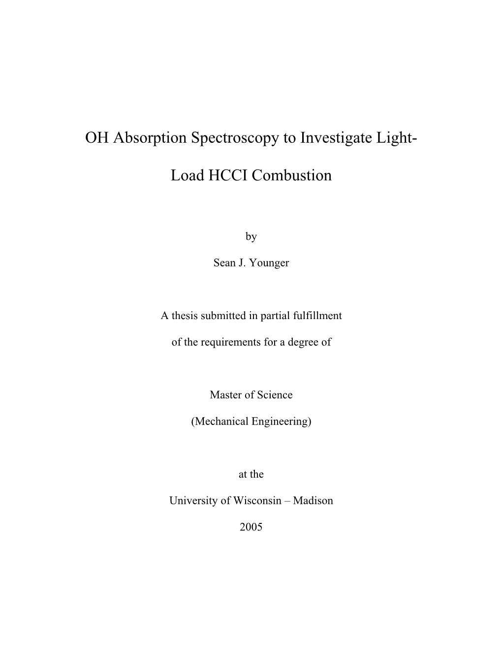 OH Absorption Spectroscopy to Investigate Light