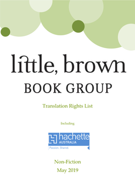 Translation Rights List Non-Fiction May 2019