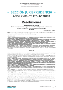 Sección Jurisprudencia Año Lxxix - Tº 197 - Nº 18183