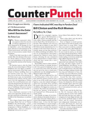 Bill Clinton and the Rich Women Who Will Be the Dalai Lama’S Successor? by Jeffrey St