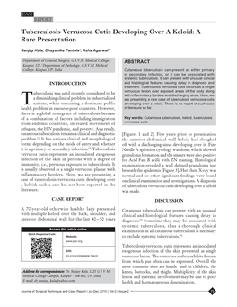 Tuberculosis Verrucosa Cutis Developing Over a Keloid: a Rare Presentation