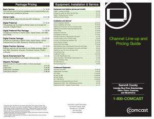 Channel Line-Up and Pricing Guide