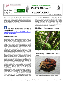 Plant Health Clinic Newsletter-Issue 17, 2018