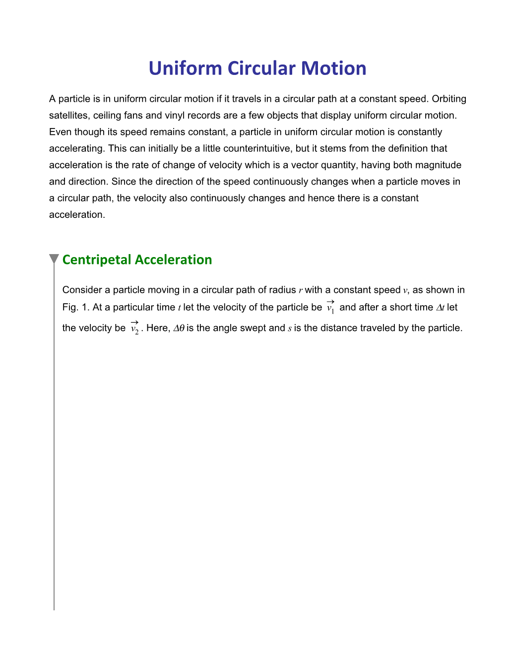 Uniform Circular Motion