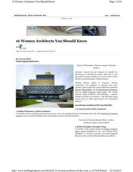 16 Women Architects You Should Know Page 1 of 4