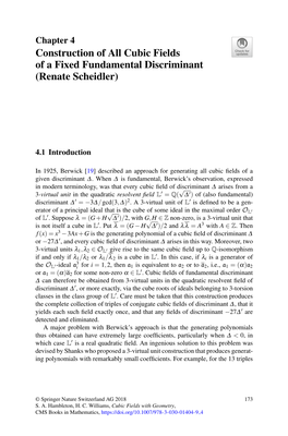 Construction of All Cubic Fields of a Fixed Fundamental Discriminant (Renate Scheidler)