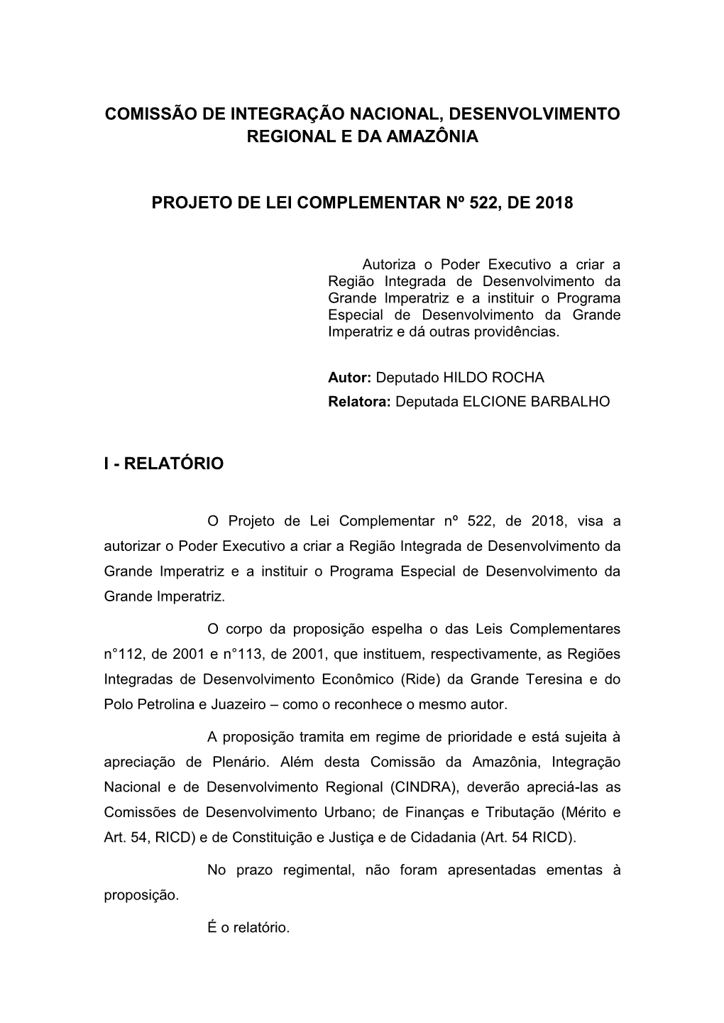 Comissão De Integração Nacional, Desenvolvimento Regional E Da Amazônia