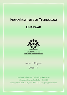 Indian Institute of Technology Dharwad Dharwad, Karnataka, India – 580011