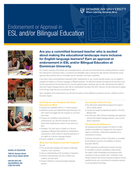 ESL And/Or Bilingual Education