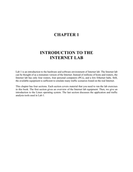 Chapter 1 Introduction to the Internet