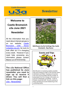 Castle Bromwich U3a June 2021 Newsletter