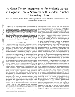 A Game Theory Interpretation for Multiple Access in Cognitive Radio