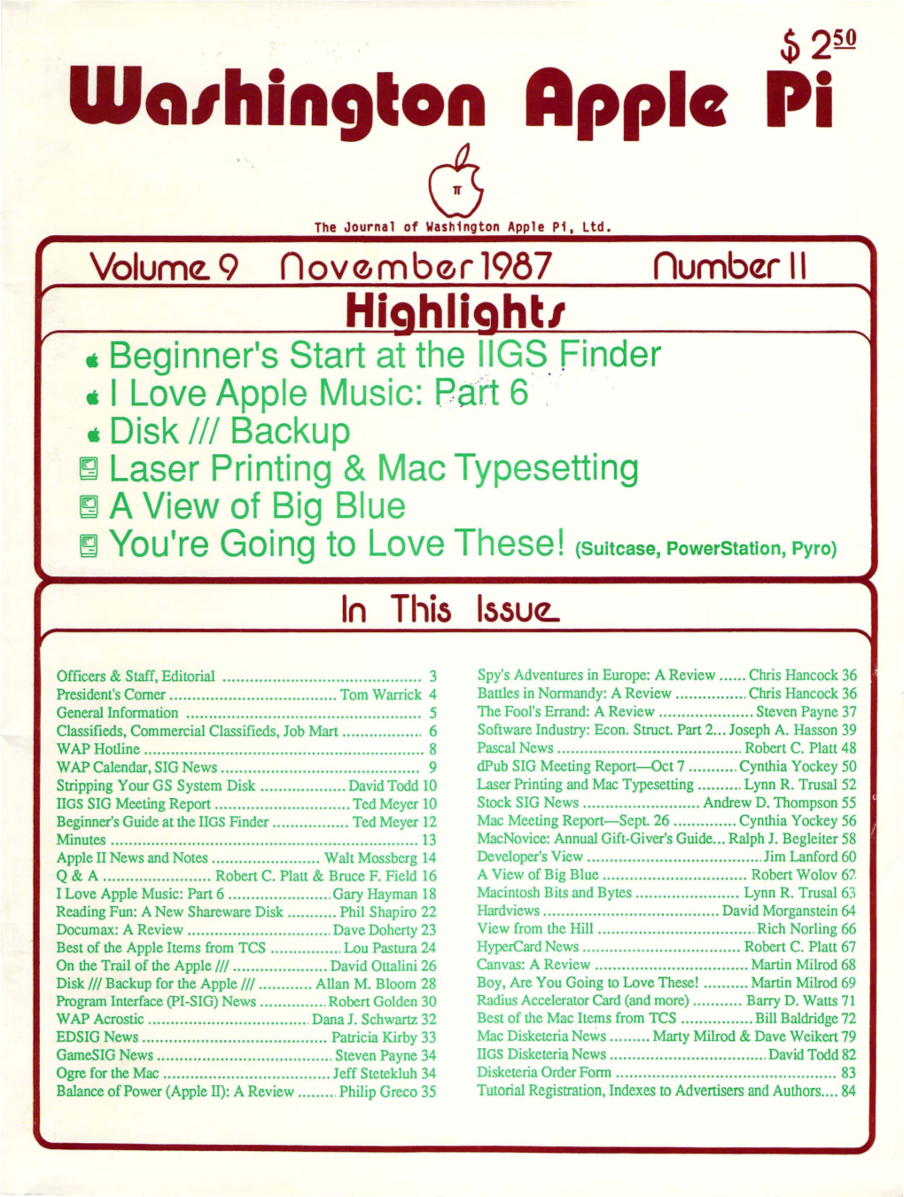 Washington Apple Pi Journal, November 1987