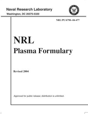 NRL: Plasma Formulary 5B