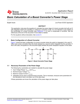 Basic Calculation of a Boost Converter's Power Stage