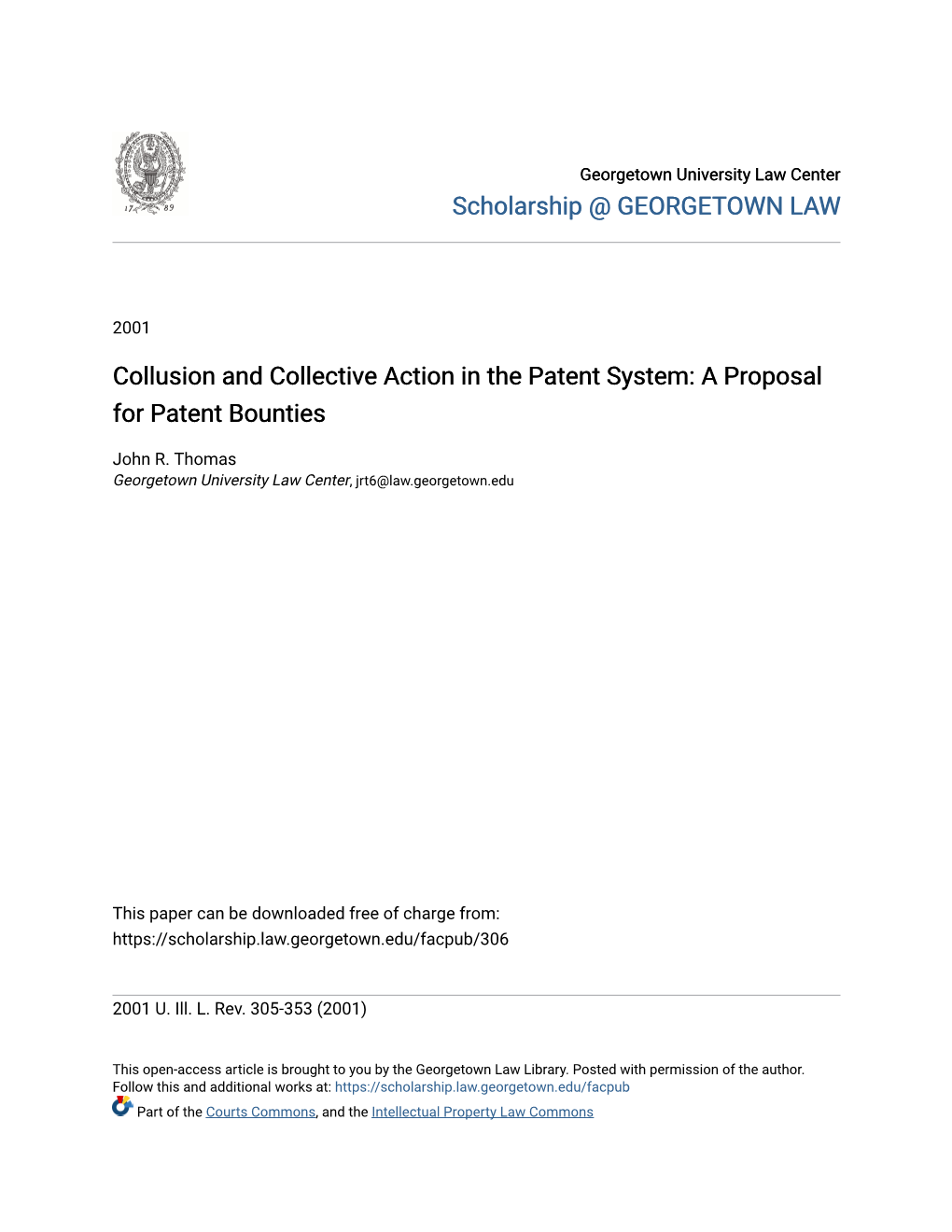 Collusion and Collective Action in the Patent System: a Proposal for Patent Bounties