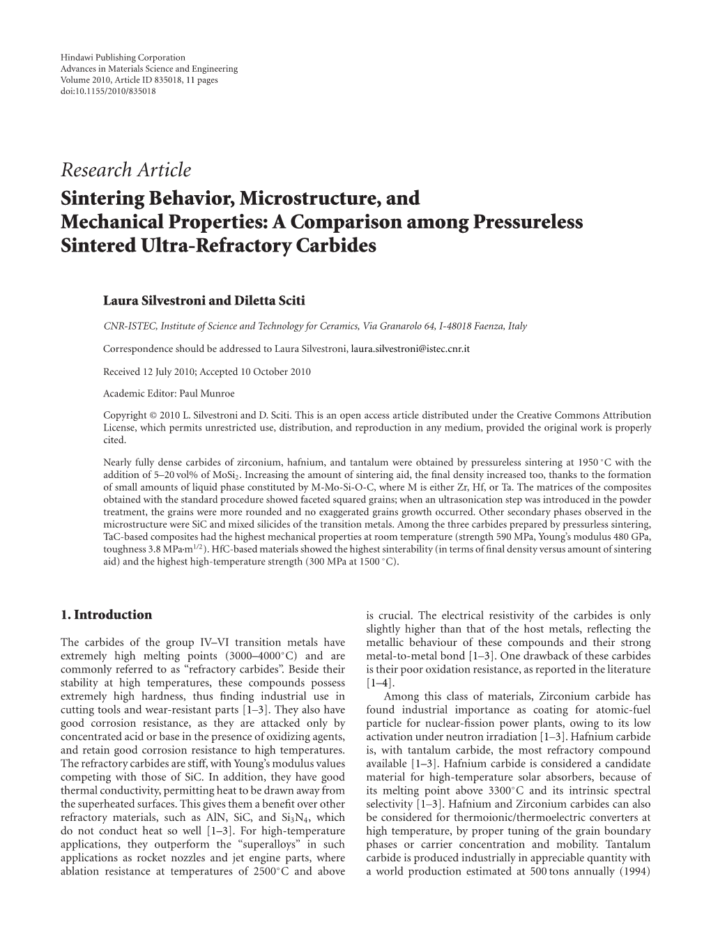 A Comparison Among Pressureless Sintered Ultra-Refractory Carbides