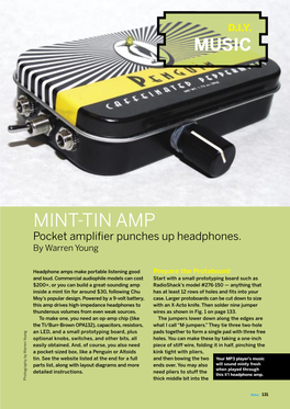MINT-TIN AMP Pocket Ampliﬁer Punches up Headphones