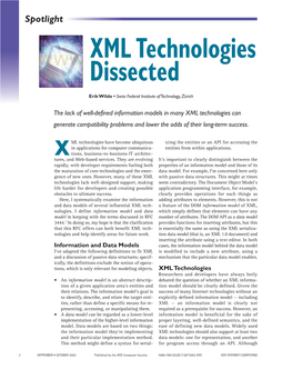 XML Technologies Dissected