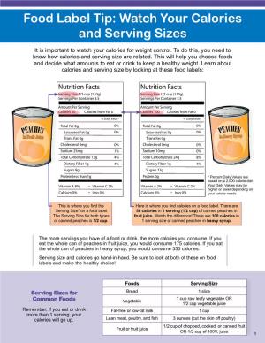 Food Label Tip: Watch Your Calories and Serving Sizes
