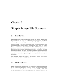 Simple Image File Formats