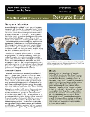 Mountain Goat Resource Brief