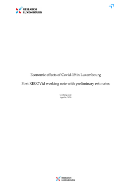Economic Effects of Covid-19 in Luxembourg First Recovid Working Note with Preliminary Estimates