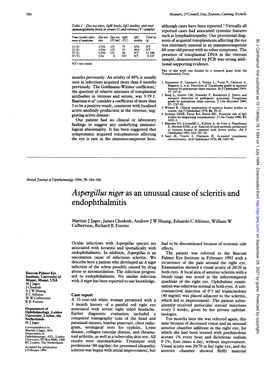 Aspergillus Niger As an Unusual Cause of Scleritis and Endophthalmitis