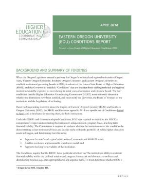 Eastern Oregon University Conditions Report