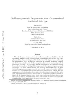 Stable Components in the Parameter Plane of Transcendental Functions of Finite Type