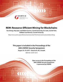 REM: Resource-Efficient Mining for Blockchains