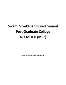 Swami Vivekanand Government Post Graduate College NEEMUCH (M.P.)