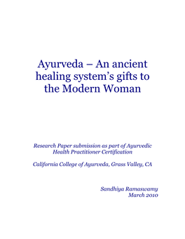Ayurveda – an Ancient Healing System's Gifts to the Modern Woman