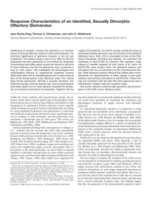 Response Characteristics of an Identified, Sexually Dimorphic Olfactory Glomerulus