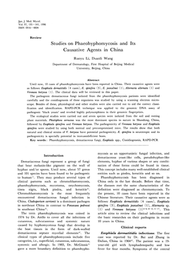 Studies on Phaeohyphomycosis and Its Causative Agents in China