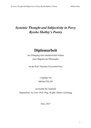 Systemic Thought and Subjectivity in Percy Bysshe Shelley's Poetry