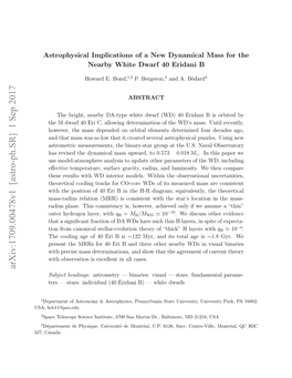 Astrophysical Implications of a New Dynamical Mass for the Nearby