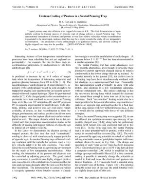 Electron Cooling of Protons in a Nested Penning Trap
