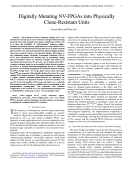 Digitally Mutating NV-Fpgas Into Physically Clone-Resistant Units