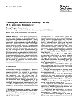 Modeling the Dishabituation Hierarchy: the Role of the Primordial Hippocampus*