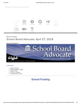 School Board Advocate: April 27, 2018