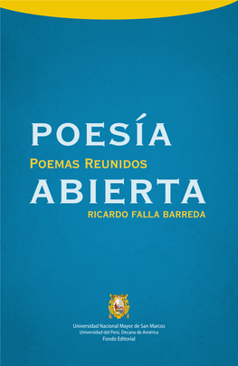 Poemas Reunidos ABIERTA RICARDO FALLA BARREDA